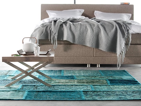 OPTISLEEP boxspring slaapkenner theo bot avek sfeer blauw hoofdbord strak model 1000